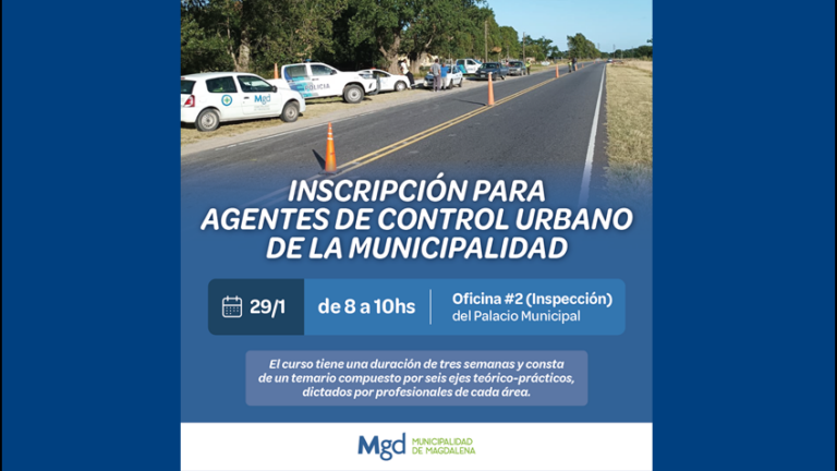 INSCRIPCIÓN PARA AGENTES DE CONTROL URBANO