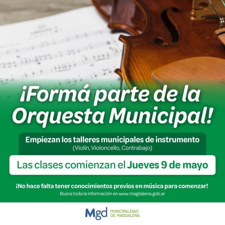 FORMA PARTE DE LA ORQUESTA MUNICIPAL, ANOTATE EL 9