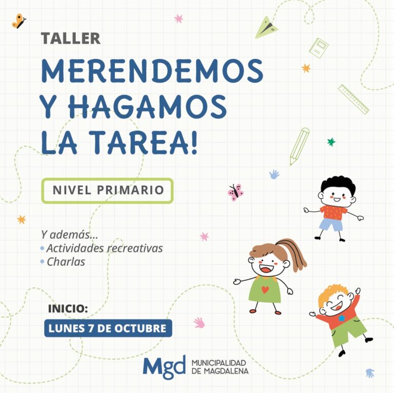 Magdalena lanza el taller “Merendemos y hagamos la tarea” para niños y niñas del distrito